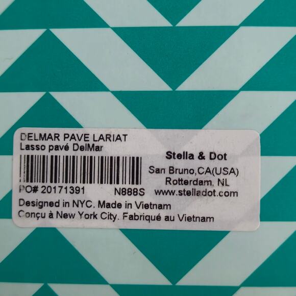 Stella & Dot Delmar Pave Lariat Necklace with box - Picture 5 of 6